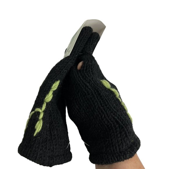 COPY - Earthbound Trading Hand Warmers Fingerless Gloves Knit In Nepal Wool Lin… - Picture 7 of 12